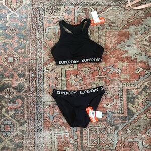 Superdry Black Sports Bikini Women’s US 6 Top and 4 Bottom